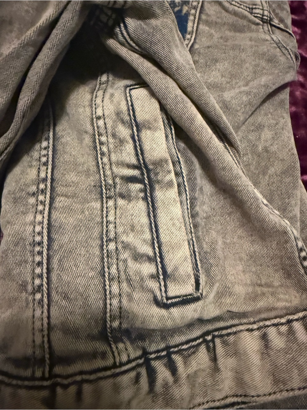 Time and Tru Acid Wash Light Gray Jean Jacket